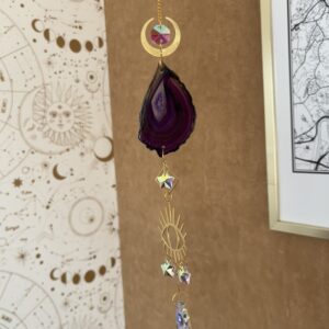 Attrape soleil - Suncatcher Doré et Agate violette ✨